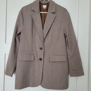 A New Day Brown Checkered Blazer Size XS